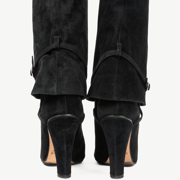 Chloe AW/07 Black Suede Foldover Short Boots - Picture 3 of 9